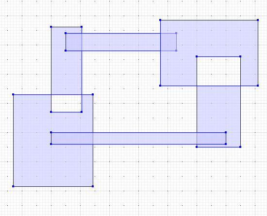 Input geometry with several overlapping rectangles arranged in a loop