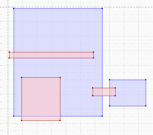 Input geometry with two separate outlines and holes that cross or fall outside them
