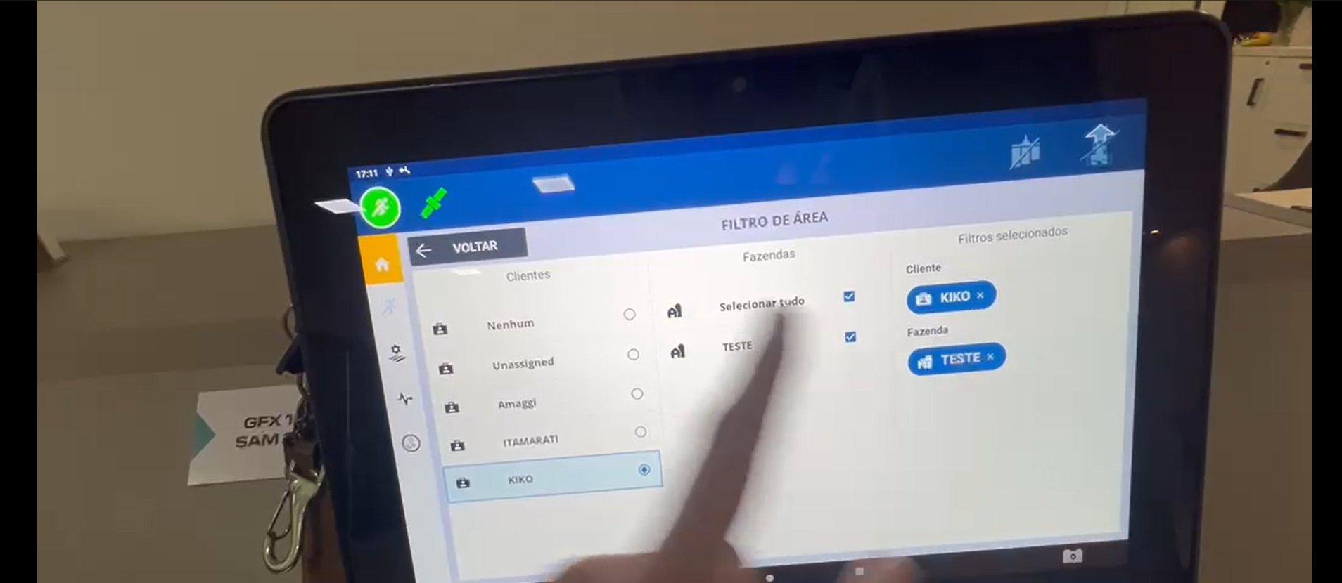 Selecting all farms and tapping Back to apply the filter