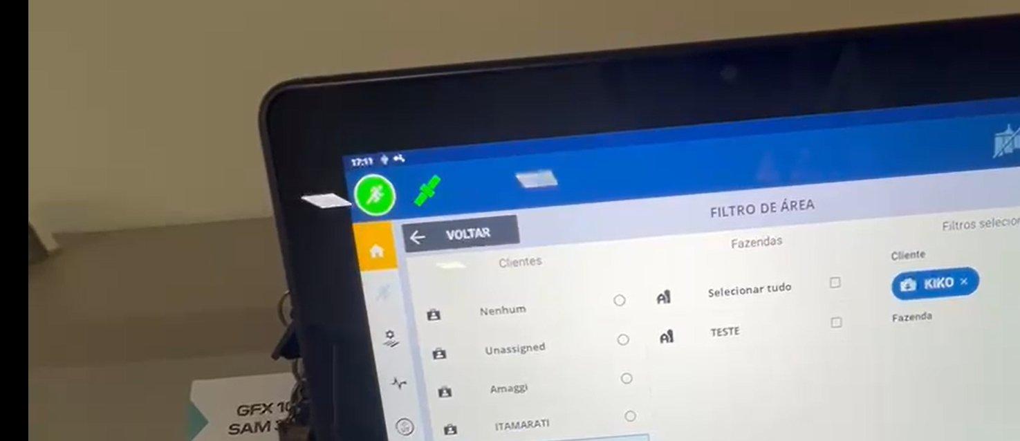 Selecting a client in the Area Filter screen